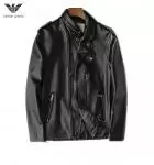 cuir veste armani collection zipper cuir ga